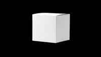 Blank white product box isolated on transparent background, ready for packaging design, branding, print-on-demand, sublimation, and commercial mockups.
