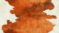 Abstract orange watercolor paint splash with organic flowing edges on textured paper background for artistic design projects and creative layouts.