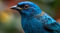 Vibrant blue songbird with detailed feathers and bright eye perched in natural habitat for wildlife photography and nature enthusiasts.
