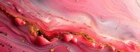 Abstract pink and gold marble texture with flowing waves and swirls creating a luxurious geode-like pattern for elegant backgrounds and design projects.