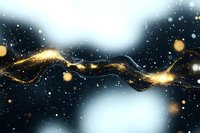 Abstract glowing golden wave with sparkles and light particles flowing on dark background, magical energy stream effect for luxury designs.
