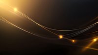 Glowing golden light streams and curves flow across dark background creating dynamic abstract composition with luminous energy effect.