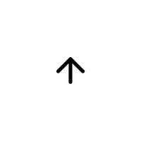Simple black upward arrow icon isolated on white background. Useful for website navigation, user interface design, or directional indicators.