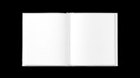 Open book with blank white pages isolated on transparent background, ready for design use on t-shirts, posters, clipart, stickers, and print-on-demand products.