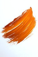 Orange paint brush stroke on white background isolated for creative design projects and artistic compositions.