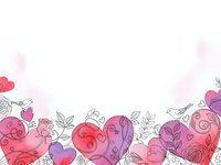 Romantic hearts and roses border frame on soft pink background for Valentine's Day cards, wedding invitations and love-themed designs.
