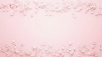 Soft pink background with delicate rose petals scattered along top and bottom borders creating romantic frame for wedding invitations and love designs.