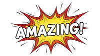 Comic book style burst with amazing text in bold letters on explosive starburst background with red and yellow colors for pop art designs.