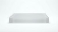 White rectangular platform podium stage isolated on transparent background for product display and presentation design.