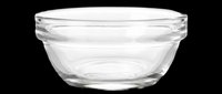 Clear glass stacking bowl isolated on transparent background, ready for t-shirt design, clipart, stickers, print on demand, sublimation, and digital craft projects.