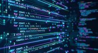 Programming code on computer screen with colorful syntax highlighting and blurred background for software development and technology projects.