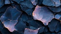 Dark blue cracked surface with glowing pink light emerging through fissures, creating abstract pattern of illuminated fragments and deep shadows.
