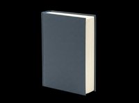 Dark blue hardcover book isolated on transparent background, ready for stickers, print on demand, T-shirt design, clipart, and sublimation projects.