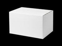 Blank white cardboard box isolated on transparent background, ready for packaging design, branding mockups, product presentations, print-on-demand projects, and commercial applications.