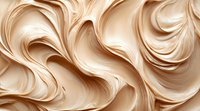 Luxurious beige cream swirls creating smooth flowing waves and curves in soft neutral tones, abstract organic texture with elegant satin-like appearance.