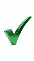 Green checkmark symbol isolated on white background for approval, success, and confirmation concepts in business presentations.