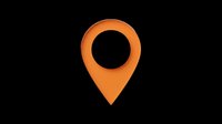 Location pin marker in orange isolated on transparent background, ready for web design, app development, maps interface, t-shirt printing, and digital graphics projects.