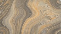 Abstract fluid marble texture with swirling golden brown patterns creating organic flowing waves and curves for modern design backgrounds.