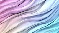 Smooth flowing waves in pastel pink, blue and mint colors create gentle abstract background with soft gradient transitions and silky curved lines for modern design projects.