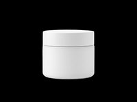 White cosmetic jar with lid isolated on transparent background, ready for beauty product packaging design, t-shirt graphics, print-on-demand, sublimation, and clipart applications.