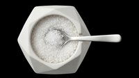 Hexagonal ceramic salt cellar with spoon, top view, isolated on transparent background. Ready for kitchen clipart, stickers, print on demand, and T-shirt design use.