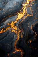 Luxurious dark marble texture with golden veins flowing through deep navy blue stone surface creates dramatic abstract pattern for luxury interior design.