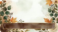 Autumn foliage frame with watercolor leaves, berries, and botanical elements on cream background. Isolated design element suitable for invitations, cards, and seasonal projects.