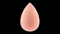 Soft pink teardrop makeup sponge isolated on transparent background, ready for beauty clipart, stickers, print on demand, sublimation, and t-shirt design use.