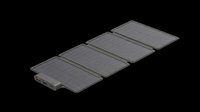 Portable solar panel array with four connected modules on transparent background, ready for design use in t-shirts, clipart, stickers, print-on-demand products and sublimation projects.
