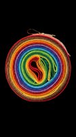 Rainbow felt fabric roll isolated on transparent background, layered colorful craft material tied with twine, ready for stickers, clipart, print on demand, and t-shirt design use.