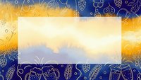 Beer brewing frame with hops and barley outline pattern on gradient background for oktoberfest celebration and craft brewery design projects.
