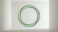 Translucent green jade ring isolated on white background, suitable for jewelry design, product mockups, and commercial applications.