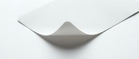Minimalist curved white paper sheet with elegant fold creating dimensional wave effect on clean background for modern design projects.