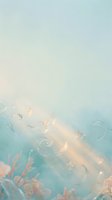 Underwater scene with tropical fish swimming among coral reef formations, soft natural sunlight filtering through water creating ethereal atmosphere, serene marine environment suitable for wellness, spa, and nature-themed designs.