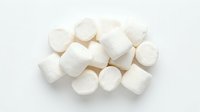 Fluffy white marshmallows arranged on neutral background, isolated and ready for food, confectionery, dessert, and culinary design projects.