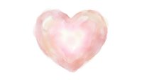 Soft pink watercolor heart with translucent layers on white background, isolated design element for Valentine's Day cards, wedding invitations, and romantic digital projects.