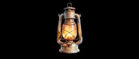 Vintage oil lantern with warm glowing light, isolated on transparent background. Ready for t-shirt designs, clipart, stickers, print-on-demand products, sublimation, and digital crafts.