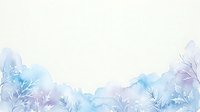 Watercolor abstract landscape with soft blue and purple tones, featuring delicate botanical elements and misty foliage, isolated on white background for design projects.