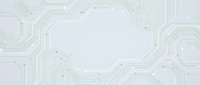 Abstract circuit board pattern with green lines on light gray background for technology and electronics design projects.