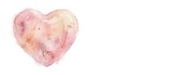 Watercolor heart shape in soft pink and beige tones with organic texture, isolated on white background for design, greeting cards, and romantic projects.