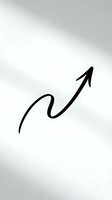 Black curved arrow pointing upward on white background for business growth presentations and marketing materials.