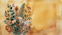 Vintage botanical arrangement with dried flowers, ferns, and foliage on aged paper background. Suitable for design, printing, and decorative projects.