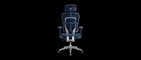 Ergonomic office chair with headrest and armrests isolated on transparent background. Ready for t-shirt designs, clipart, stickers, print-on-demand products, and sublimation projects.