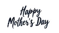 Happy Mother's Day handwritten calligraphy text in elegant script font isolated on white background for greeting cards and holiday designs.