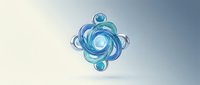 Abstract blue swirl logo design with circular elements and gradient effects on light background for branding and corporate identity projects.