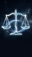 Glowing scales of justice symbol in cosmic space with stars and nebula background for legal and law firm branding materials.