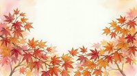 Autumn maple leaves in warm red, orange, and gold tones arranged on cream background, isolated design element suitable for seasonal greeting cards, fall decorations, and autumn-themed graphics.