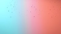 Soft gradient background blending turquoise blue and coral pink colors with scattered tiny dark particles creating dreamy atmospheric effect for modern design projects.