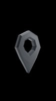 Dark gray low poly map pin icon isolated on transparent background, ready for stickers, t-shirt design, print on demand, and digital clipart use.