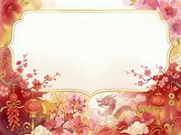 Ornate floral frame with gold accents and pink roses on cream background, isolated and ready for invitations, greeting cards, and design projects.